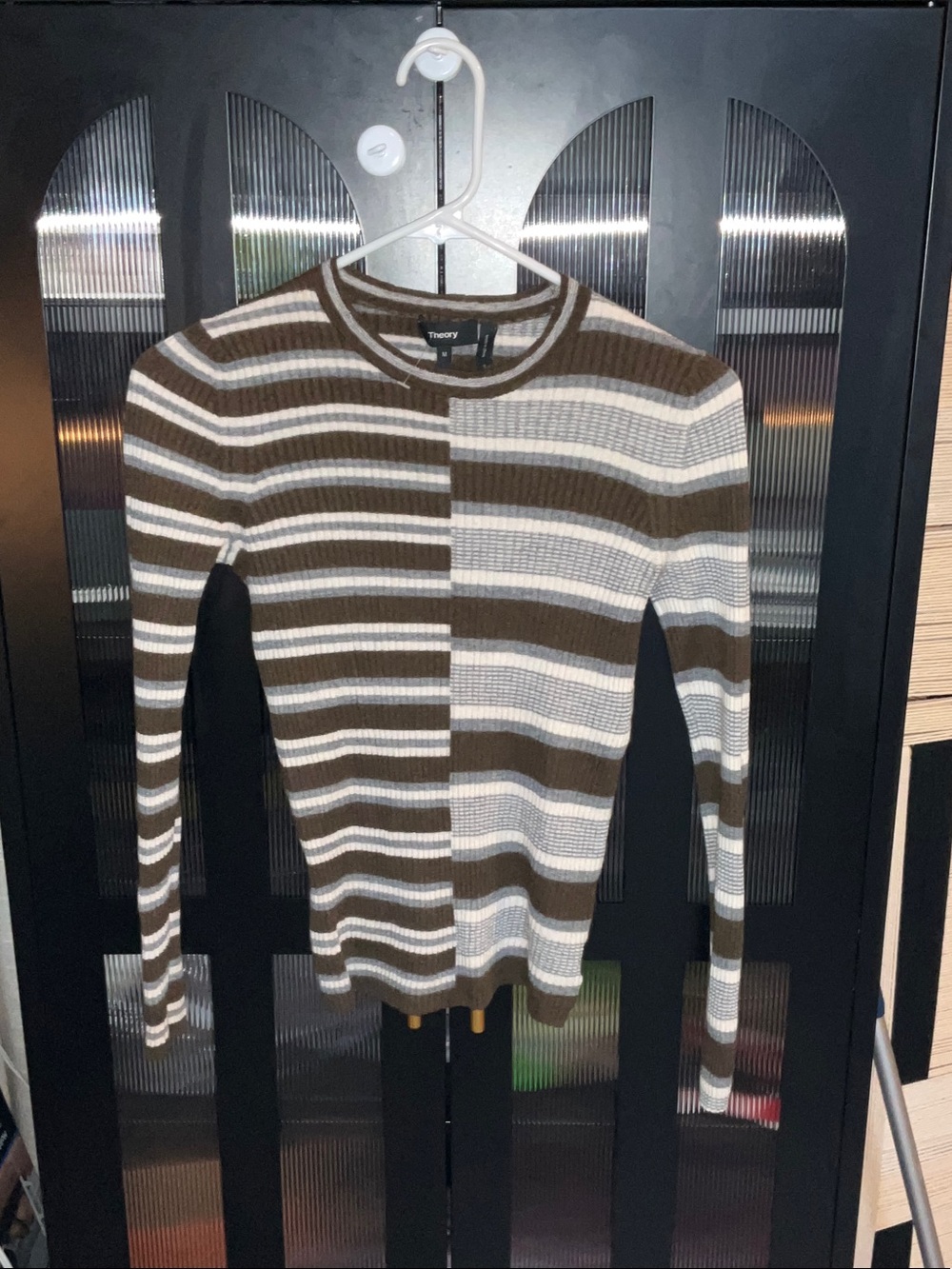 Theory | women’s striped fitted sweater size medium
